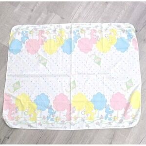 Vintage 80s Carebear Care Bear Cotton Flannel Baby Receiving Hospital Blanket